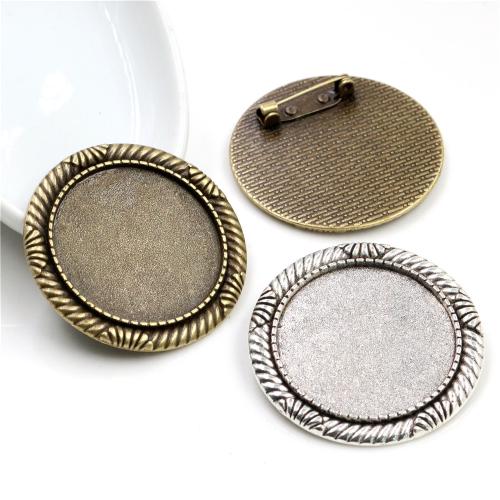 Zinc Alloy Broche Finde, forgyldt, du kan DIY, flere farver til valg, nikkel, bly & cadmium fri, Inner diameter:30mm, Ca. 100pc'er/Bag, Solgt af Bag