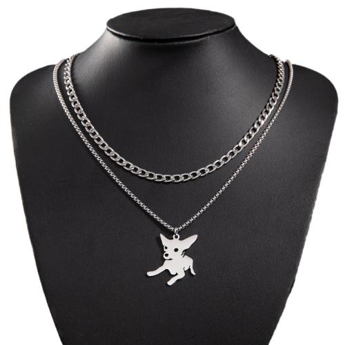 Stainless Steel Jewelry Necklace 304 Stainless Steel Dog fashion jewelry & for woman Sold By PC