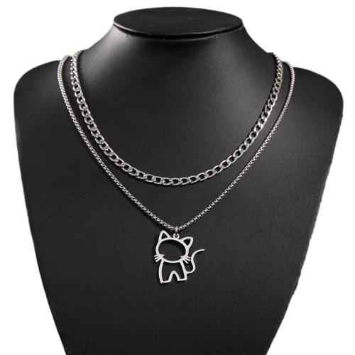 Stainless Steel Jewelry Necklace 304 Stainless Steel Cat fashion jewelry & for woman Sold By PC