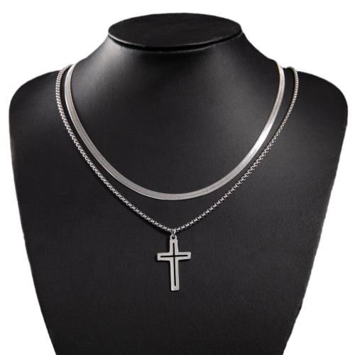 Stainless Steel Jewelry Necklace 304 Stainless Steel Cross fashion jewelry & Unisex Sold By PC