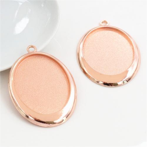 Zinc Alloy Pendant Cabochon Setting Oval plated DIY nickel lead & cadmium free Inner x40mm Approx Sold By Bag