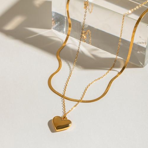 Stainless Steel Jewelry Necklace 304 Stainless Steel gold color plated fashion jewelry golden Sold By PC