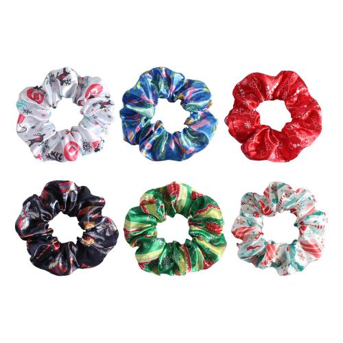 Hair Scrunchies Cloth with Rubber Band handmade Christmas Design & for woman Sold By PC