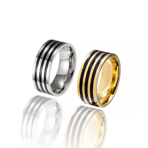 Émail Acier inoxydable Bague, Acier inoxydable 304, Placage, normes différentes pour le choix & pour homme & émail, plus de couleurs à choisir, wide:8mm, Vendu par PC