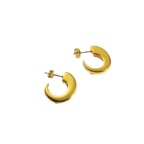 Stainless Steel Stud Earrings 304 Stainless Steel 18K gold plated fashion jewelry & for woman Sold By Pair