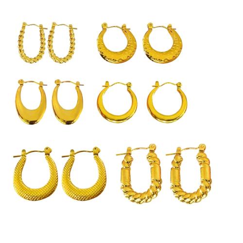 Stainless Steel Lever Terug Earring, 304 roestvrij staal, 18K verguld, mode sieraden & verschillende stijlen voor de keuze & voor vrouw, Verkocht door pair