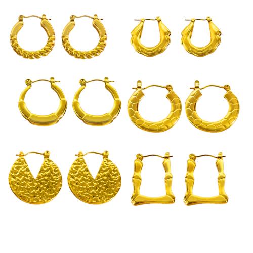 Stainless Steel Lever Terug Earring, 304 roestvrij staal, 18K verguld, mode sieraden & verschillende stijlen voor de keuze & voor vrouw, Verkocht door pair