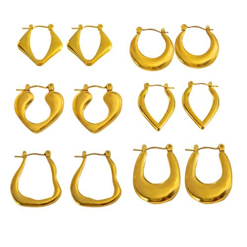 Stainless Steel Lever Terug Earring, 304 roestvrij staal, 18K verguld, mode sieraden & verschillende stijlen voor de keuze & voor vrouw, Verkocht door pair