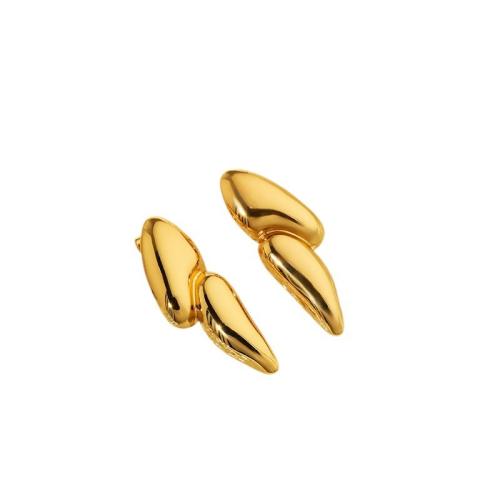 Stainless Steel Stud Earrings 304 Stainless Steel 18K gold plated fashion jewelry & for woman Sold By Pair