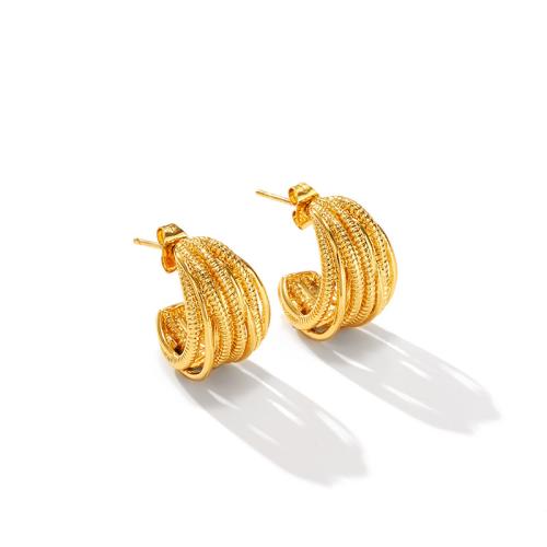 Pendientes de Acero Inoxidable, acero inoxidable 304, 18K chapado en oro, Joyería & para mujer, Vendido por Par