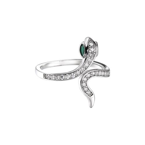 Kubisk Circonia Micro bane messing Ring, Snake, forgyldt, Micro Pave cubic zirconia & for kvinde, flere farver til valg, Solgt af PC