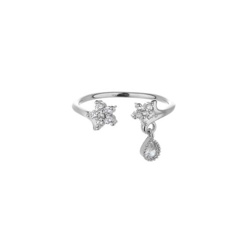 Cubi Circonia Micro Pave anello in ottone, placcato, Micro spianare cubic zirconia & per la donna, color platino, Venduto da PC