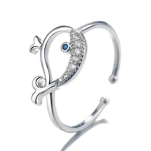 Cúbicos Circonia Micro Pave anillo de latón, metal, allena, chapado, micro arcilla de zirconia cúbica & para mujer, color de platina, Vendido por UD