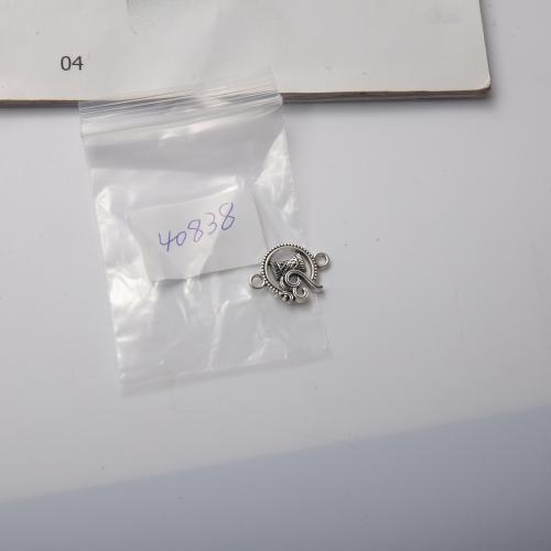 Conector de liga de zinco, banho de cor prata antiga, DIY & laço de 1/1, 21x2x16mm, 1003/G, vendido por G