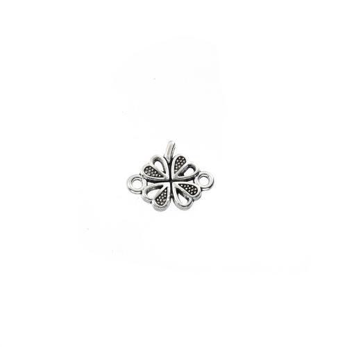 Cink ötvözet csatlakozó, Four Leaf Clover, antik ezüst színű bevonattal, DIY & 1/1 hurok, 17x2x15mm, 1002/G, Által értékesített G