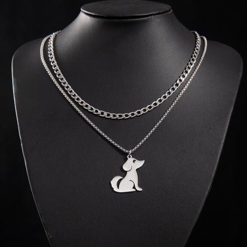 Stainless Steel Jewelry Necklace 304 Stainless Steel Dog fashion jewelry & for woman Sold By PC