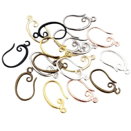 Brass Hook Earwire, Mesing, pozlaćen, možete DIY, više boja za izbor, nikal, olovo i kadmij besplatno, 19x11mm, Približno 100računala/Torba, Prodano By Torba