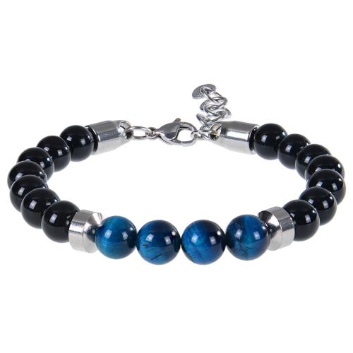 Bijoux bracelet en acier inoxydable, Acier inoxydable 304, Placage de couleur argentée, différents matériaux pour le choix & unisexe, plus de couleurs à choisir, Longueur 19 cm, Vendu par PC