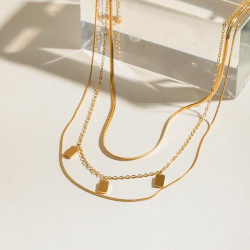 Stainless Steel Jewelry Necklace 304 Stainless Steel gold color plated fashion jewelry golden Sold By PC