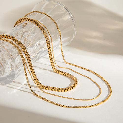 Stainless Steel Jewelry Necklace 304 Stainless Steel gold color plated fashion jewelry golden Sold By PC