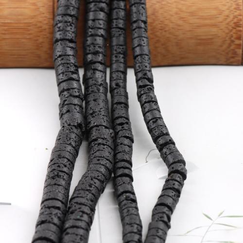 Natural Lava Beads DIY black Sold By Strand