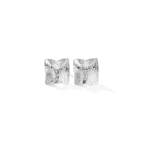 Stainless Steel Stud Earrings 304 Stainless Steel Rhombus Vacuum Ion Plating fashion jewelry & for woman silver color Sold By Pair