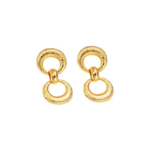 Boucle d'oreille de gaujon en acier inoxydable, Acier inoxydable 304, Numéro 8, Plaqué or 18K, bijoux de mode & pour femme & creux, Vendu par paire