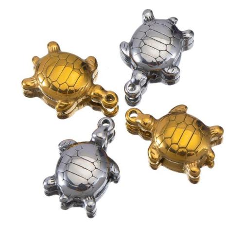 Stainless Steel Animal Pendants 304 Stainless Steel Turtle plated DIY Sold By Bag