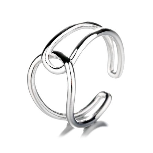 Mässing Finger Ring, plated, för kvinna, platina färg, Säljs av PC