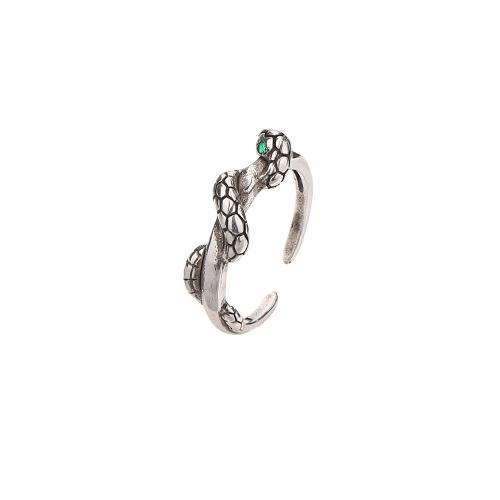 Kubisk Circonia Micro bane messing Ring, Snake, forgyldt, Micro Pave cubic zirconia & for kvinde, oprindelige farve, Solgt af PC