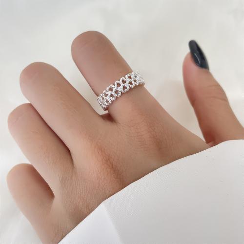 Mässing Finger Ring, plated, för kvinna, platina färg, Säljs av PC