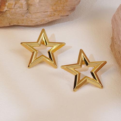 Roestvrij staal Stud Earrings, 304 roestvrij staal, plated, mode sieraden & voor vrouw, gouden, Verkocht door pair