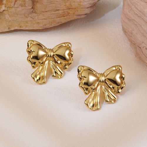 Roestvrij staal Stud Earrings, 304 roestvrij staal, plated, mode sieraden & voor vrouw, gouden, Verkocht door pair