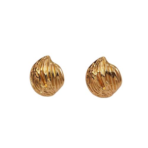 Stainless Steel Stud Earrings 304 Stainless Steel fashion jewelry & for woman golden Sold By Pair