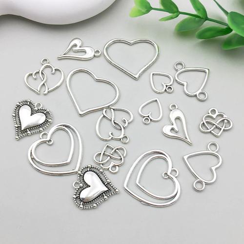 Pendentifs coeur en alliage de zinc, Placage, DIY & styles différents pour le choix, plus de couleurs à choisir, 100PC/sac, Vendu par sac