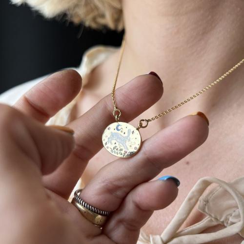 Titanium Steel Necklace Rabbit Vacuum Ion Plating for woman & enamel Length 41-50 cm Sold By PC