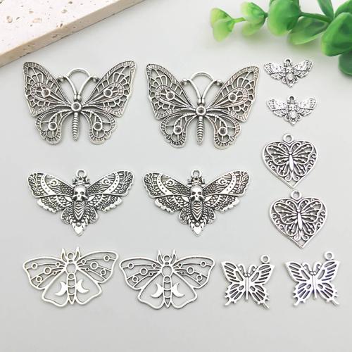 Zinc Alloy Animal Pendler, Butterfly, forgyldt, du kan DIY & forskellige stilarter for valg, flere farver til valg, 100pc'er/Bag, Solgt af Bag