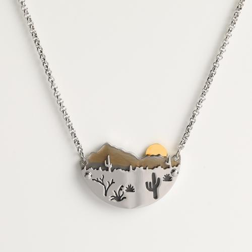 Stainless Steel Jewelry Necklace 304 Stainless Steel Heart Vacuum Ion Plating for woman Length 21-50 cm Sold By PC