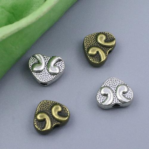 Zinklegering Heart Beads, Zinc Alloy, Hart, plated, DIY, meer kleuren voor de keuze, 7x9x1.75mm, 100pC's/Bag, Verkocht door Bag