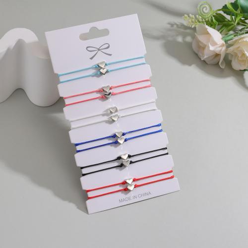 Fashion Create Wax Cord Bracelets with Zinc Alloy handmade 12 pieces & Adjustable & fashion jewelry & Unisex mixed colors Sold By Set