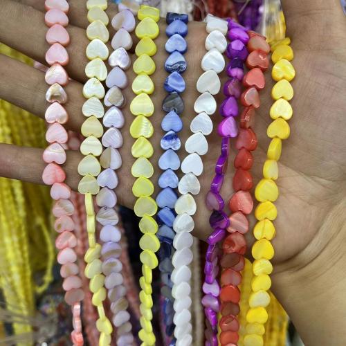 Natural Freshwater Shell Beads Heart DIY 8mm Approx Sold By Strand