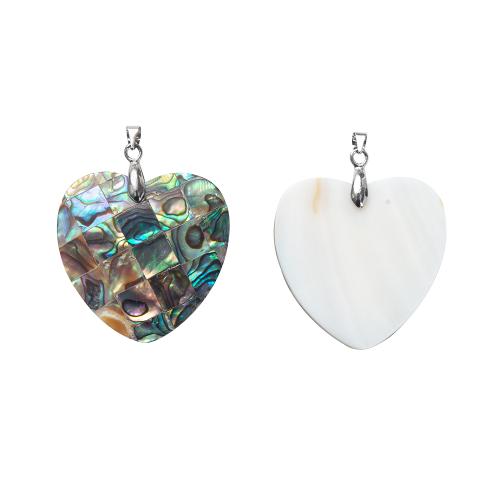 Natuurlijke Abalone Shell Hangers, Schelp, gemengde kleuren, 35*45mm, Verkocht door PC