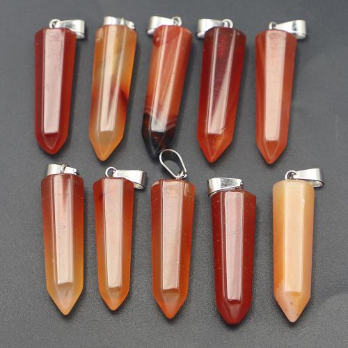 Red Agate Pendants silver color plated DIY Sold By PC