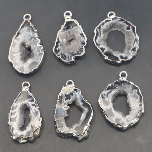 Agate Jewelry Pendants Brazil Agate irregular silver color plated DIY 30-40mm* 15-30mm *4mm Sold By PC