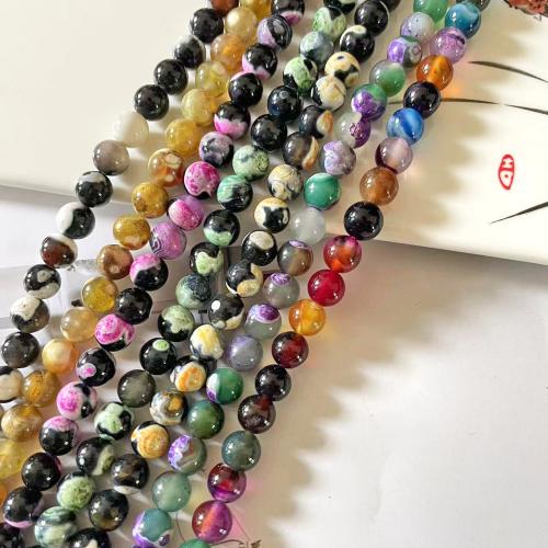 Agate Beads Fire Agate Round DIY 8mm Approx Sold By Strand