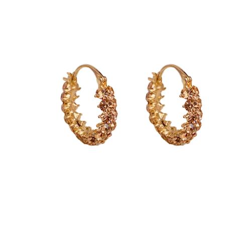 Cubic Zirconia Micro Pave Brass Earring gold color plated fashion jewelry & micro pave cubic zirconia golden nickel lead & cadmium free Sold By Pair