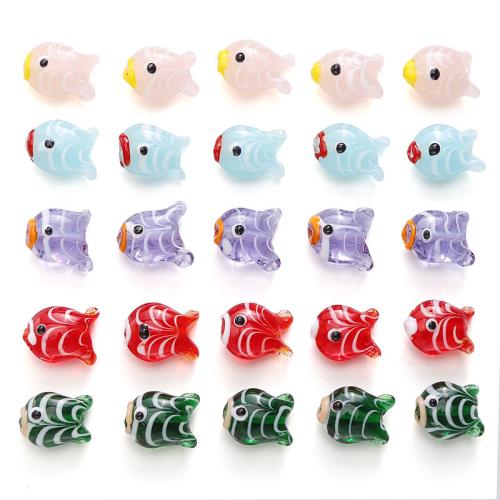 Handgemaakte Lampwork Beads, Vis, DIY, meer kleuren voor de keuze, 18x15mm, Gat:Ca 1mm, Verkocht door PC