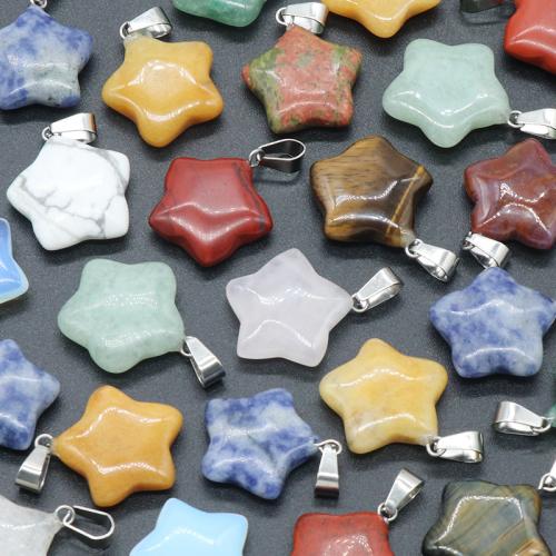 Gemstone Pendants Jewelry Natural Stone Star DIY nickel lead & cadmium free Sold By PC