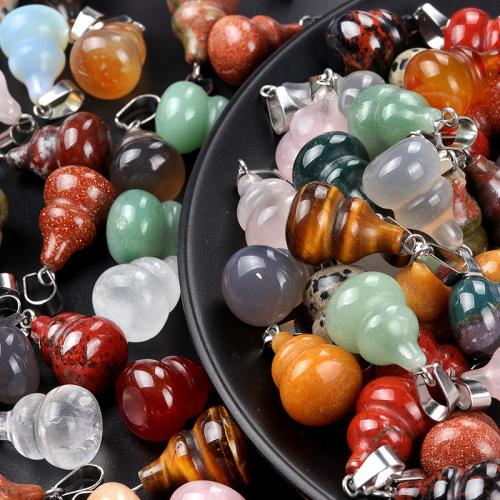 Gemstone Pendants Jewelry Natural Stone Calabash DIY Sold By PC