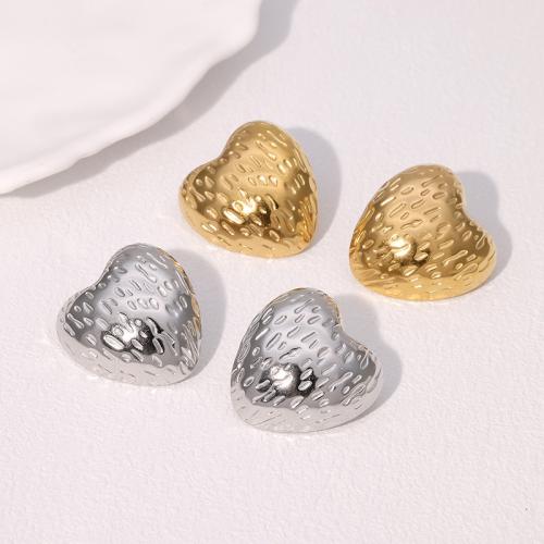 Stainless Steel Stud Earrings 304 Stainless Steel Heart plated fashion jewelry & for woman Sold By Pair